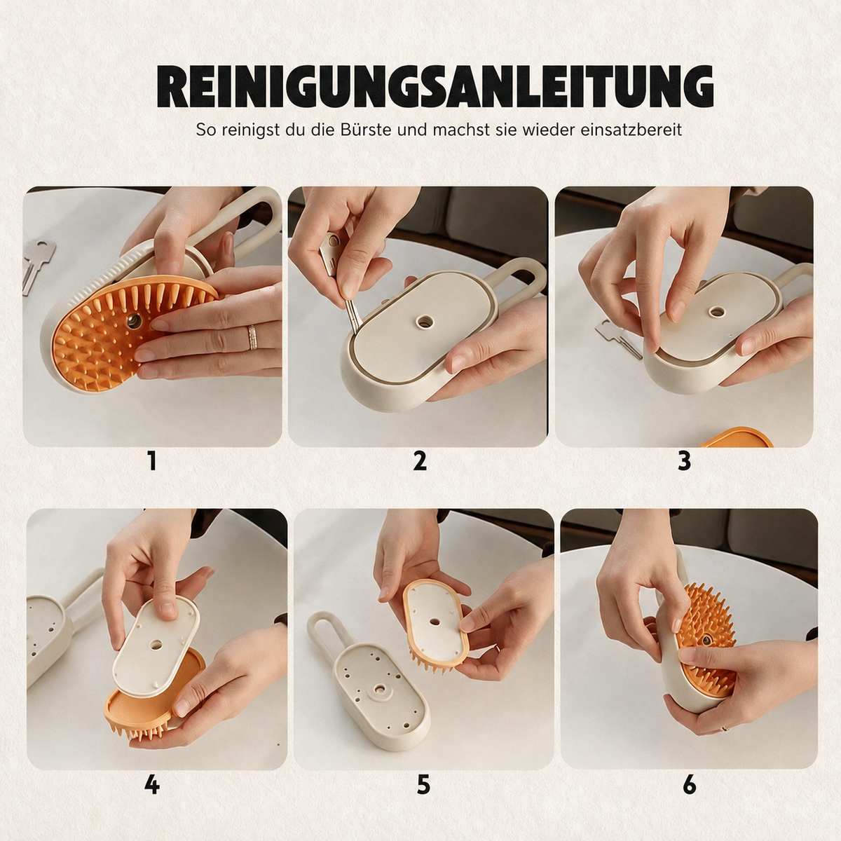 Dampf-Massagebürste für Haustiere