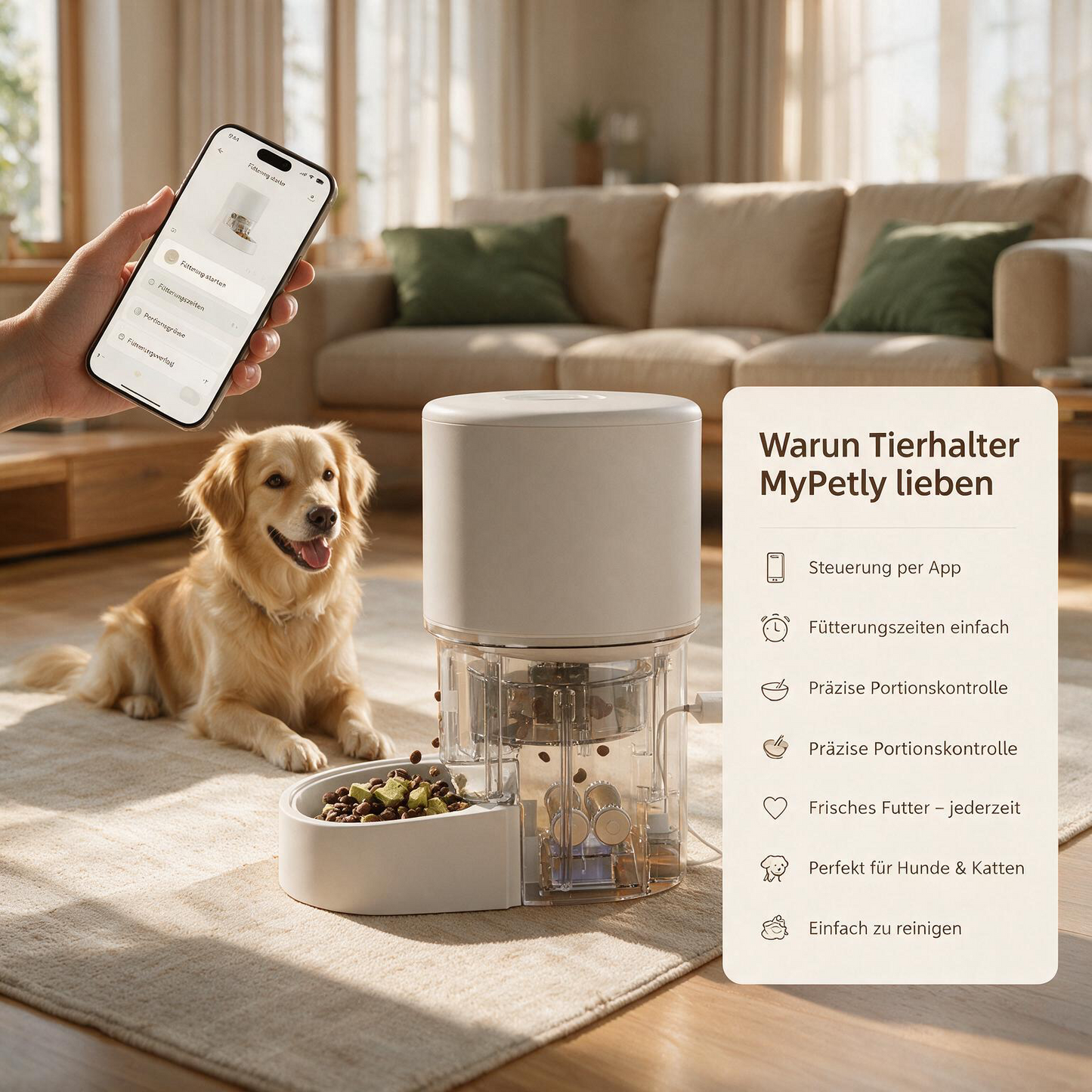 Smarte Futterstation mit HD-Kamera