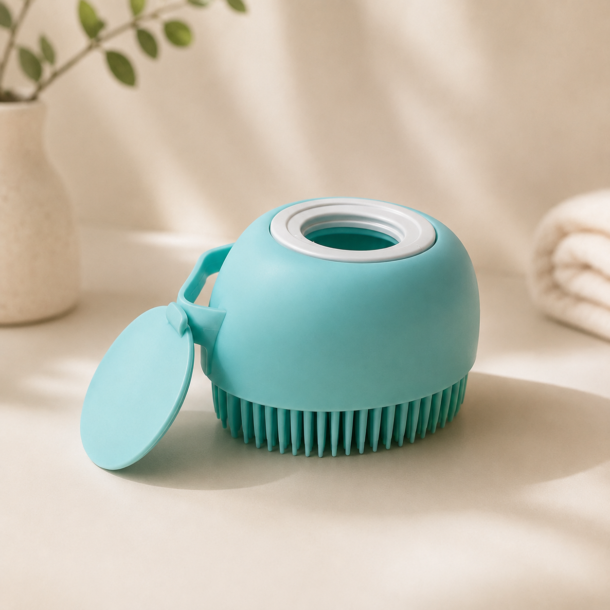 2-in-1 Bade- & Massagebürste für Hunde & Katzen