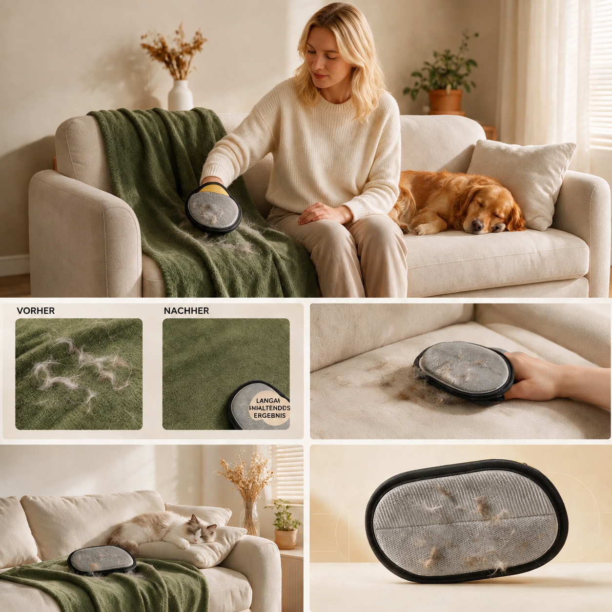 Tierhaarentferner-Handschuh für Hunde & Katzen