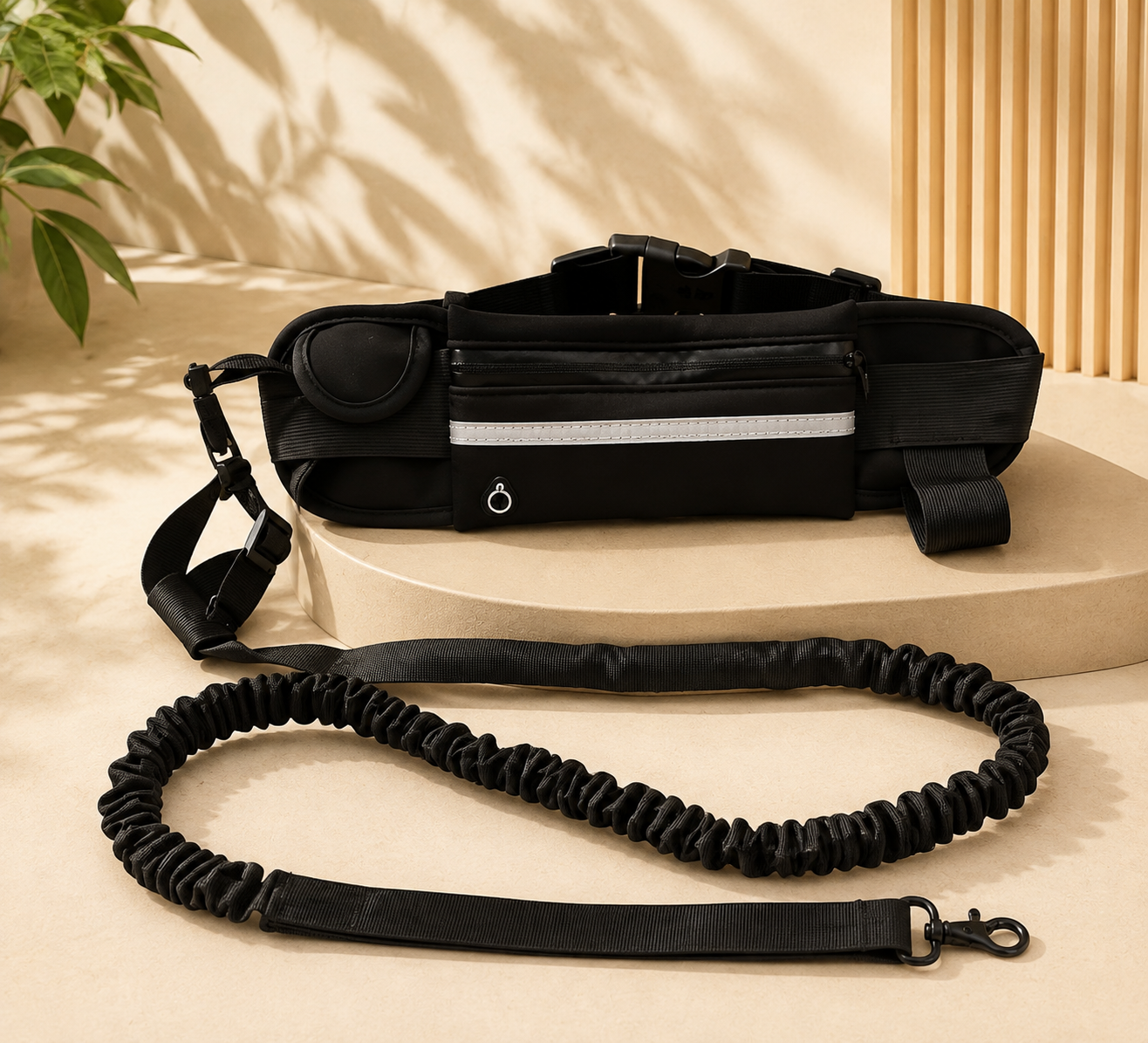 Freihändige Hundeleine mit Bauchtasche