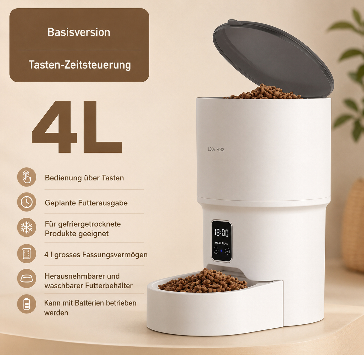 Smarte Futterstation mit HD-Kamera