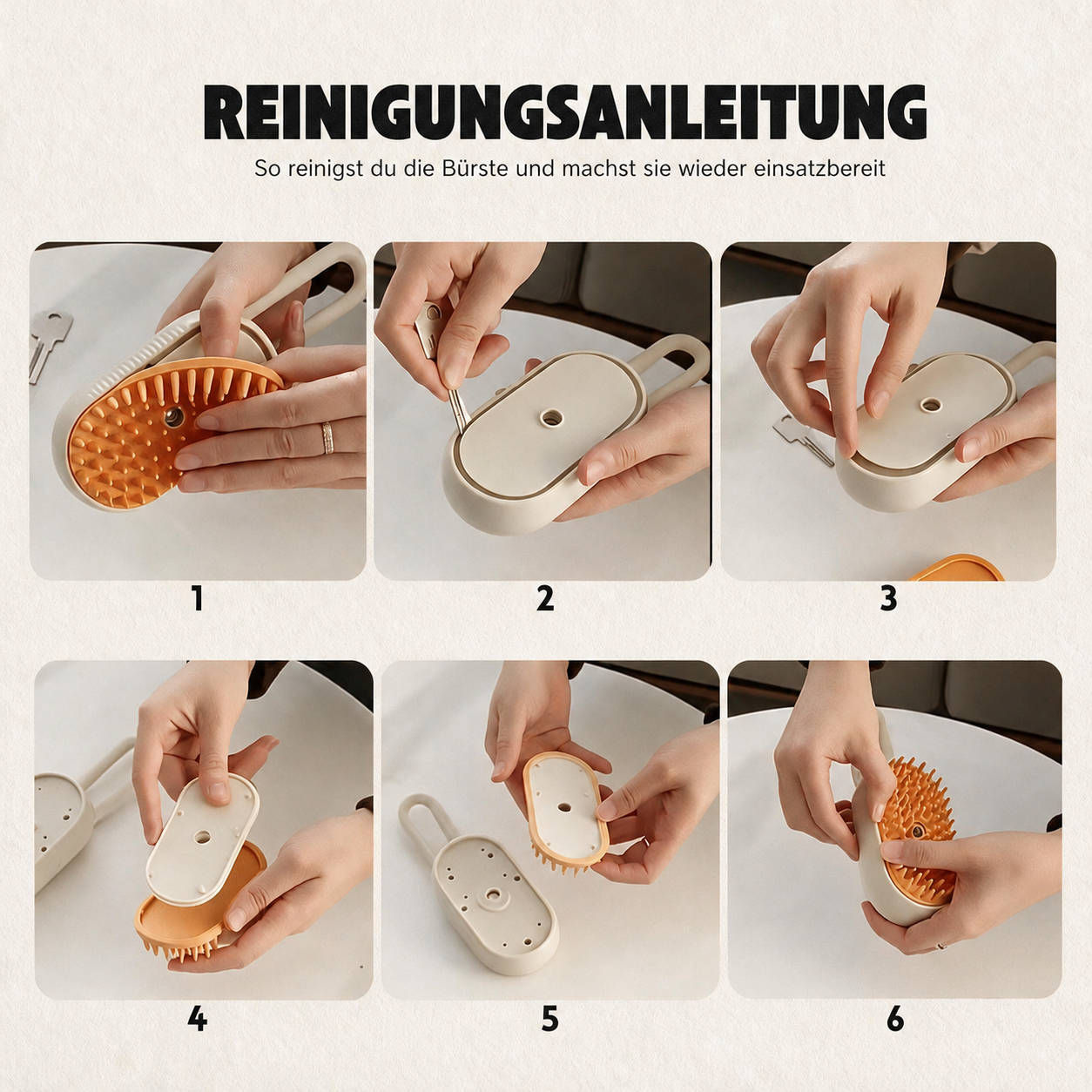 Dampf-Massagebürste für Haustiere