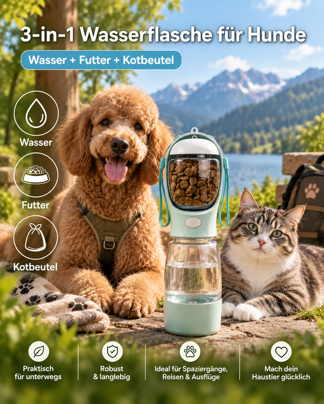3-in-1 Reisebegleiter für Hunde und Katzen