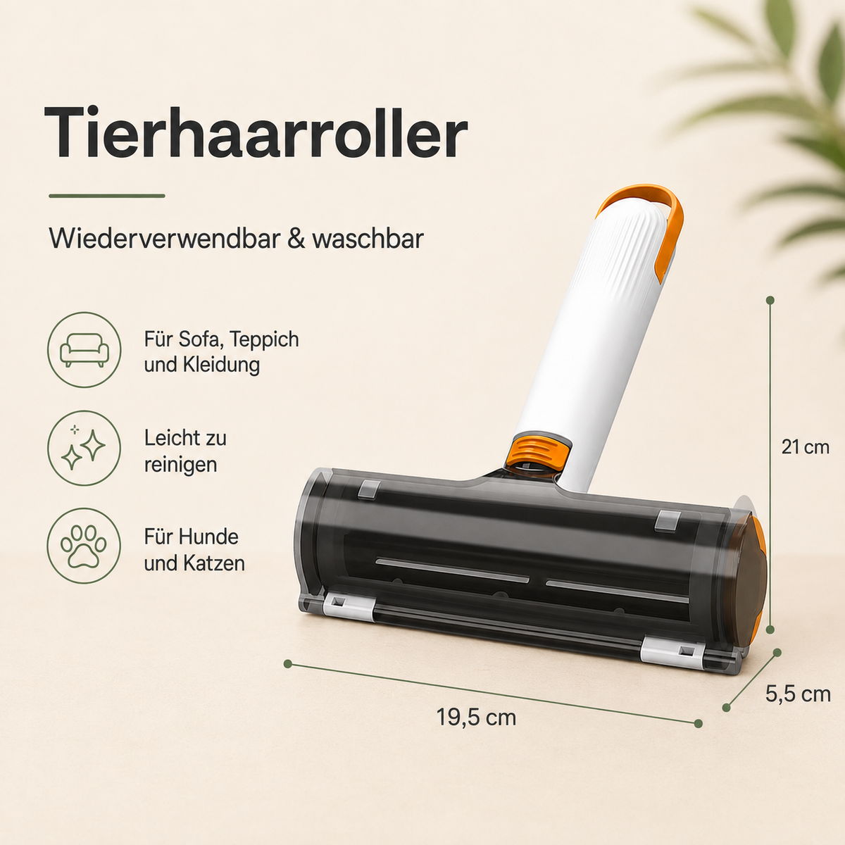 Wiederverwendbarer Tierhaarentferner